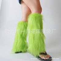 Y2K Faux Fur Leg Warmers for Women, Millennial Style Warm Long Boot Socks