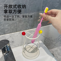 Bathroom Countertop Toothbrush Holder and Organizer with Drainage