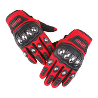 Motorcycle Cycling Full Finger Gloves with Breathable Anti-Slip Palm and Stainless Steel Protection