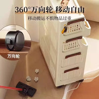 Drawer Storage Cabinet with Wheels, Plastic Toy Organizer, Bedside Table