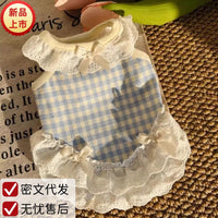 Pet Summer Bowknot Vest for Small Dogs and Cats, Breathable Plaid Apparel for Bichon Yorkie