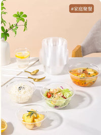Disposable Crystal Dinnerware Set for Outdoor Camping and Home Use - Bowls, Plates, Spoons, Forks