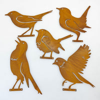 Rustic Metal Bird Silhouette Garden Decor for Trees and Outdoors