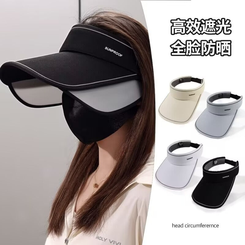 Unisex Retractable Brim Sun Visor Hat for Outdoor Cycling and UV Protection