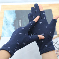 Women's Winter Warm Fleece-Lined Fingerless Gloves with Touchscreen Capability