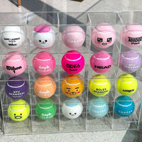 Acrylic Tennis Ball Display Case with Door, Baseball & Small Ball Storage Organizer, Desktop Collectible Holder