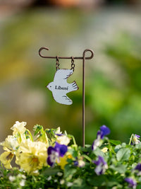 Creative Iron Art Garden Decoration Planter Balcony Pigeon Bird Flag Insert