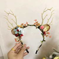 Christmas Reindeer Antler Headband for Adults and Kids, Festive Hair Accessory for Parties and Photoshoots