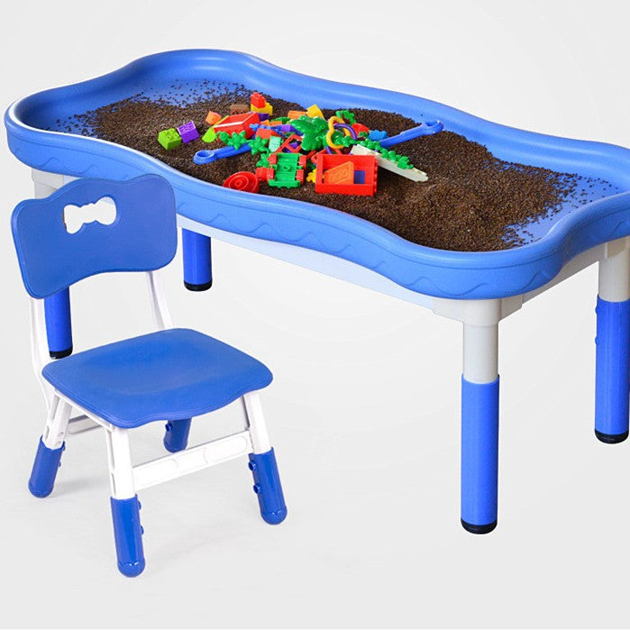 Kids' Plastic Sand and Water Activity Table with Building Block Surface for Kindergarten