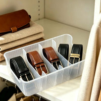 PP Belt and Mask Storage Box with Dividers for Wardrobe Drawers