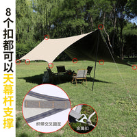 Thickened Oxford Cloth Black Glue Tarp for Outdoor Camping Picnic Beach Sunshade Rain Shelter