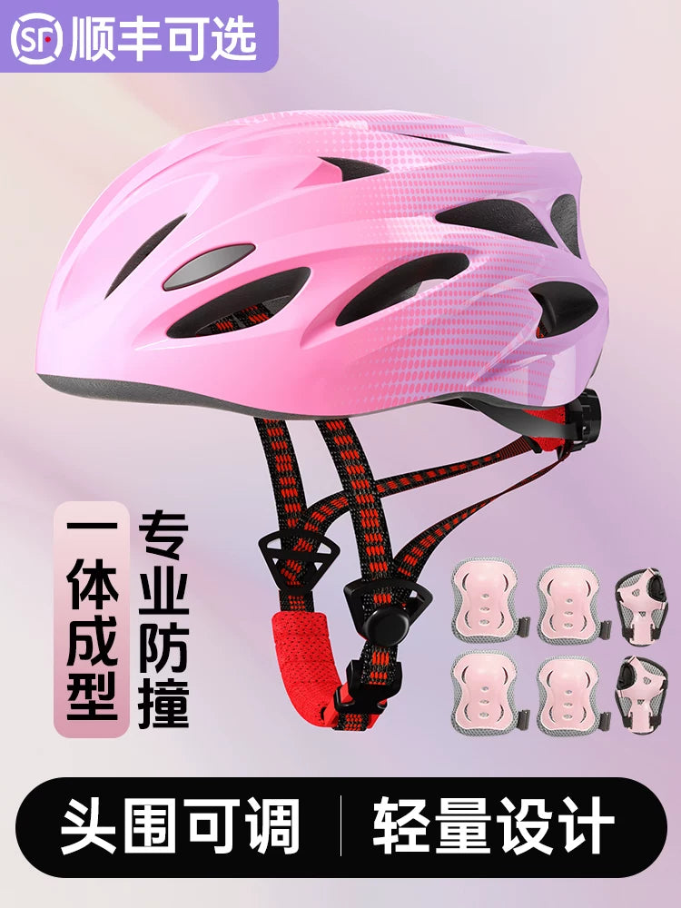 Kids' Adjustable Cycling Helmet and Protective Gear Set for Skating and Balance Bikes