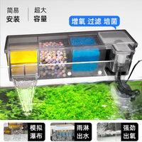 Aquarium Top Filter Box with Water Pump for Turtle Tanks and Fish Tanks, 3-in-1 Drip Filter System