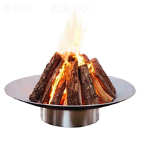 Outdoor Garden Fire Pit with Grill Grate for Patio Backyard Camping Bonfire Wood Burning Fire Bowl