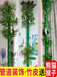 Artificial Bamboo & Birch Vine Pipe Cover Decoration for Indoor/Outdoor Use