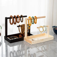 Solid Wood Bracelet and Necklace Display Stand for Jewelry and Collectibles