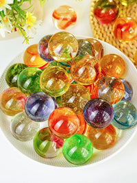 Colorful Glass Crystal Ball Ornaments for Fish Tanks and Decor, 4cm Solid Sphere