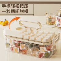 Ice Cube Tray with Press-Type Lid and Storage Bin, Food-Grade Silicone Ice Maker for Home Freezing