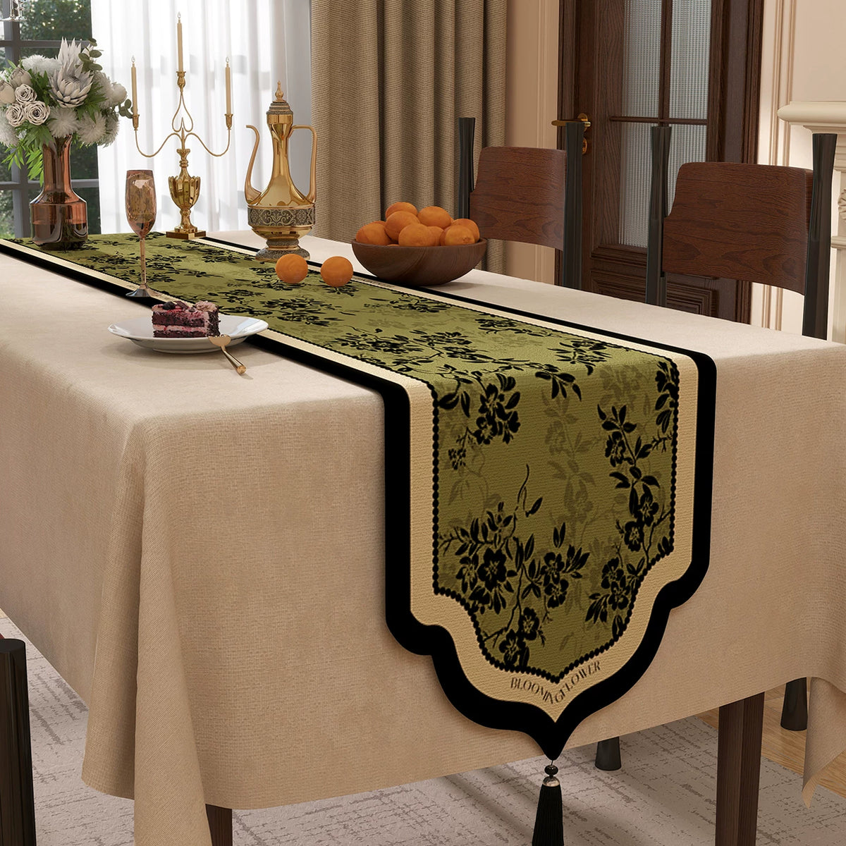 American Retro Cotton Linen Table Runner for Dining Table TV Cabinet Dresser Decor