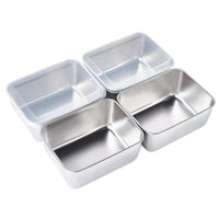 Square 304 Stainless Steel Food Storage Container Set for Refrigerator, Fruit, and Vegetable Storage