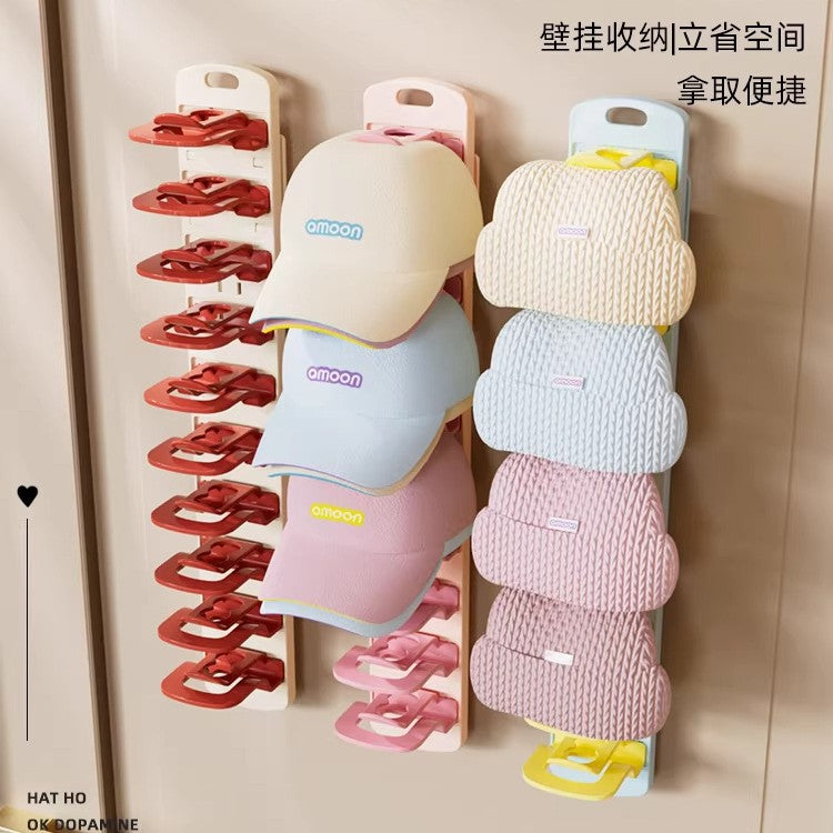Adhesive Hat Hooks for Door and Wardrobe Organization, No-Drill Cap Rack