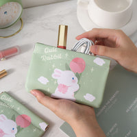 Cute Printed Cosmetic Bag Portable Lipstick Storage Pouch Earphone Cable Organizer Automatic Closure