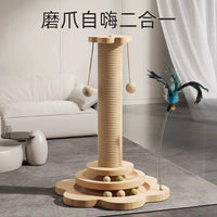Sisal Cat Scratching Post with Teasing Toy and Climbing Frame