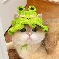 Pet Cat Dog Knitted Hat Costume Headwear Funny Handmade Woolen Cap