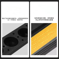 Rubber Parking Wheel Stop with Reflective Strips, Car Stopper for Garages and Driveways