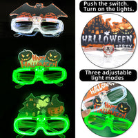 Halloween LED Luminous Glasses - Bat Pumpkin Ghost Party Dance Transparent Eyeglass Frames
