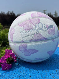 Girls' PU Leather Basketball for Training & Match Play - Sizes 5, 6, 7