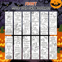 Halloween DIY Coloring Bookmarks for Kids, Trick or Treat Craft Activity