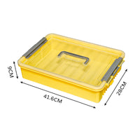 Large Capacity Square Plastic Storage Box with Handle for Tools, Parts, and Toys