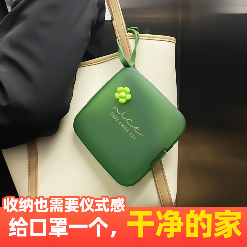 Portable Mask Storage Box with Hanging Loop, Dustproof and Lightweight