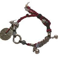Chifeng Mountain Ghost Coin Braided Bracelet with Five Emperors Coins, Original Chinese Design