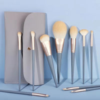 10-Piece Blue Bridge Ultra-Soft Makeup Brush Set with Powder, Eyeshadow, and Foundation Brushes