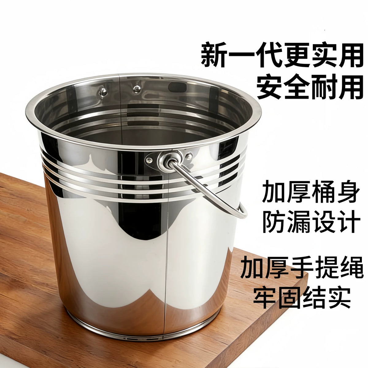 Stainless Steel Bucket with Lid, Large Capacity Thickened Water Storage Pail for Home Commercial Use