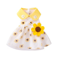 Pet Dog Sunflower Floral Dress Vest for Small Dogs Summer Thin Bichon Teddy Pomeranian Puppy