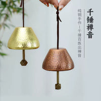 Hand-Hammered Copper Wind Chime Bell for Outdoor Meditation and Decor