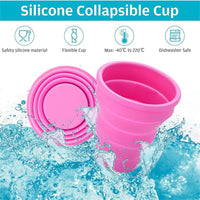 Collapsible Silicone Travel Cup with Lid for Outdoor Camping and Picnic