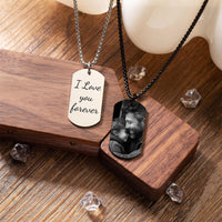 Customizable Stainless Steel Dog Tag Photo Pendant Necklace for Men and Women