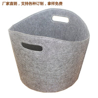 Round Felt Firewood Basket with Handles, Multi-Color Storage Bin for Fireplace Logs