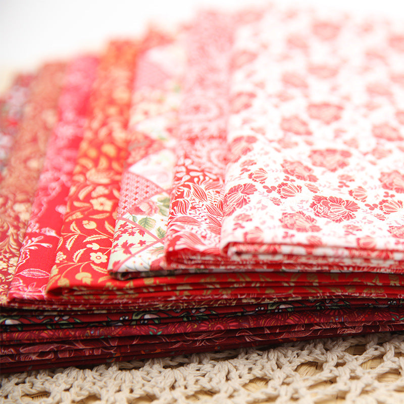 Embroidered Cotton Fabric for DIY Crafting and Quilting