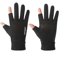 Men's Suede Winter Cycling Gloves with Touchscreen and Windproof Features