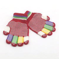 Kids' Figure Skating Gloves with Anti-Slip Dots - Warm, Thickened, Knitted Ice Dance Gloves for Boys and Girls