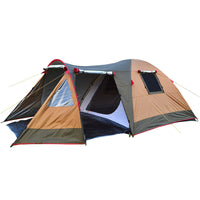 Outdoor 3-4 Person Double Layer Camping Tent with Mosquito Net, Windproof, Sunshade, and Waterproof