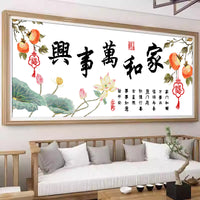 New 2026 Cross Stitch Kit - Fortune, Prosperity, Longevity, Harmony
