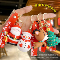 Cartoon Drip Glue Santa Claus Keychain Pendant Christmas Bag Ornament Gift