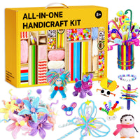 3000+ Pcs Craft Supplies Kit for Kids, Deluxe Art Set with Pom Poms and Pipe Cleaners, Giant Craft Box