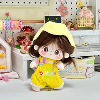 20cm Cotton Doll Clothes Spring Outing Series Overalls for Normal and Chubby Body Dolls